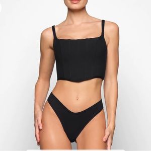 Skims cotton corset bustier in SMALL